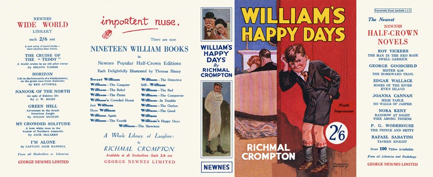 Item #43291 William's Happy Days. Richmal Crompton.