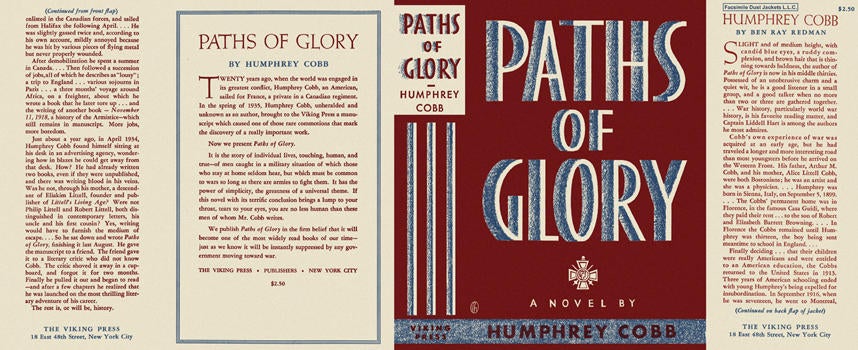Item #4332 Paths of Glory. Humphrey Cobb