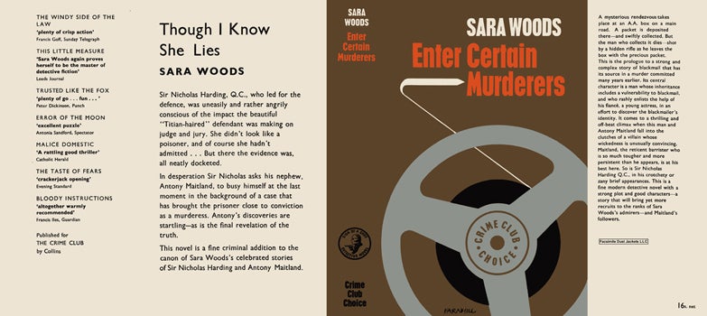 Item #43562 Enter Certain Murderers. Sara Woods.