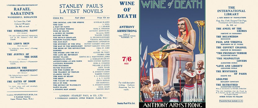 Item #43614 Wine of Death. Anthony Armstrong.