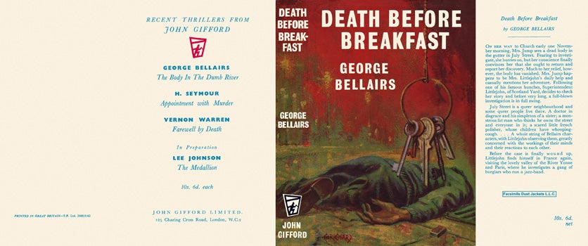 Item #43619 Death Before Breakfast. George Bellairs.