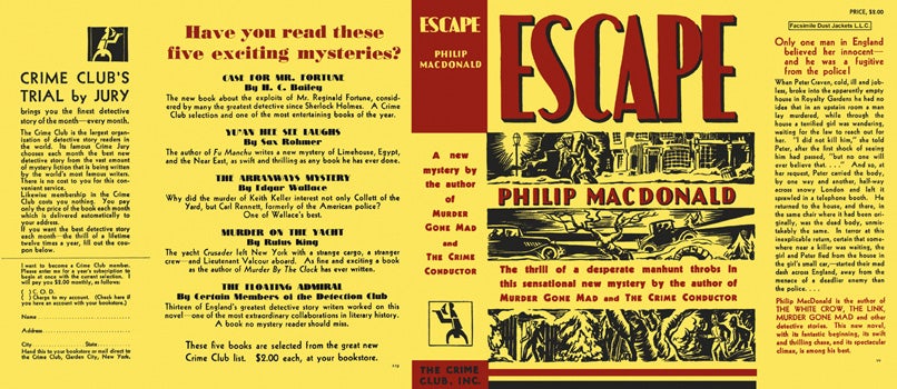 Item #43632 Escape. Philip MacDonald