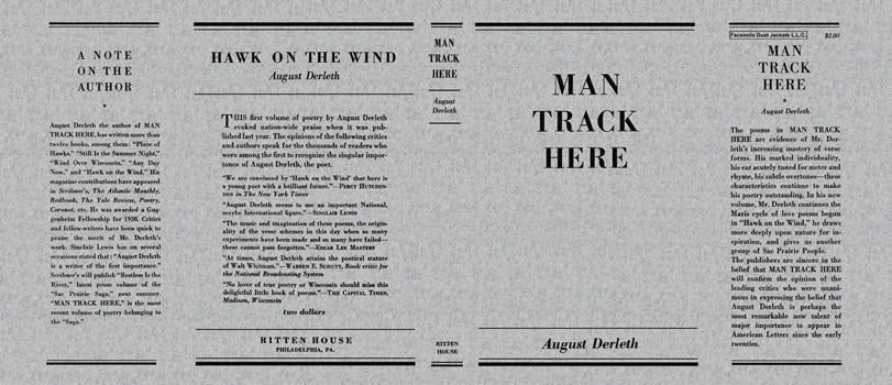 Item #4376 Man Track Here. August Derleth