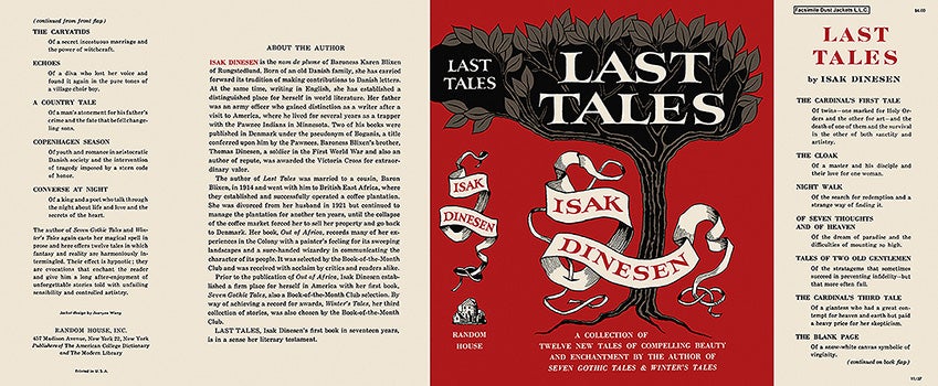 Item #4380 Last Tales. Isak Dinesen