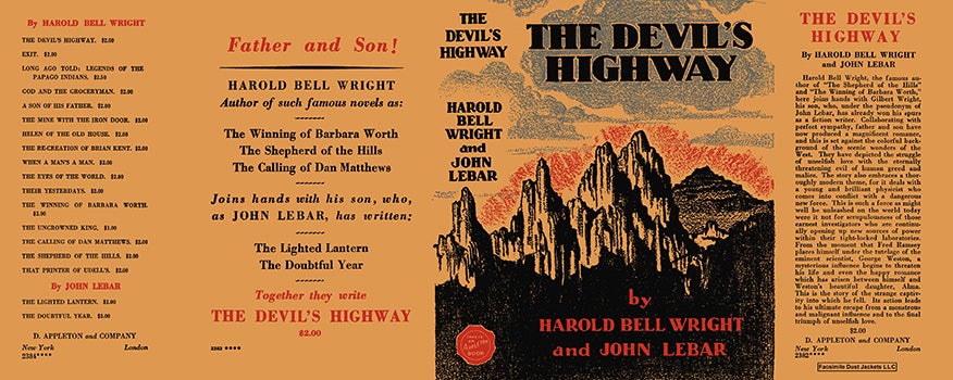 Item #43940 Devil's Highway, The. Harold Bell Wright, John Lebar