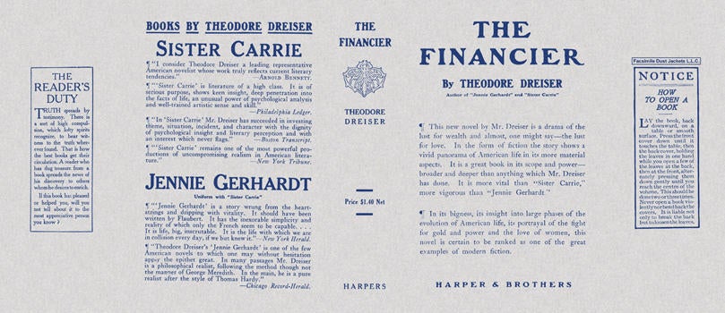 Item #4395 Financier, The. Theodore Dreiser