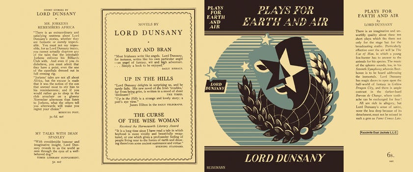 Item #4402 Plays for Earth and Air. Lord Dunsany.