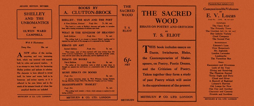 Item #4421 Sacred Wood, The. T. S. Eliot