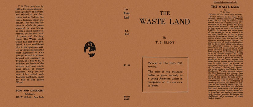 Item #4422 Waste Land, The. T. S. Eliot.