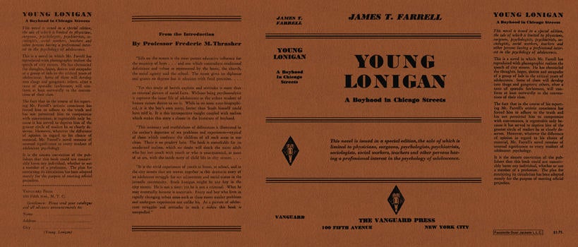 Item #4428 Young Lonigan. James T. Farrell.
