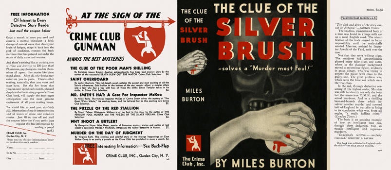 Item #443 Clue of the Silver Brush, The. Miles Burton