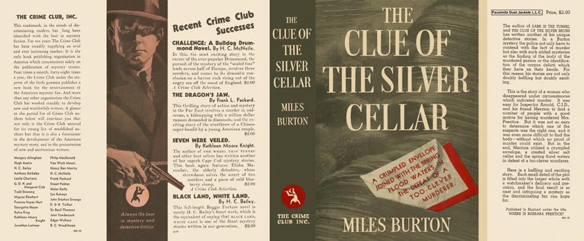 Item #444 Clue of the Silver Cellar, The. Miles Burton