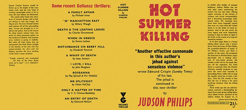 Item #44421 Hot Summer Killing. Judson Philips.