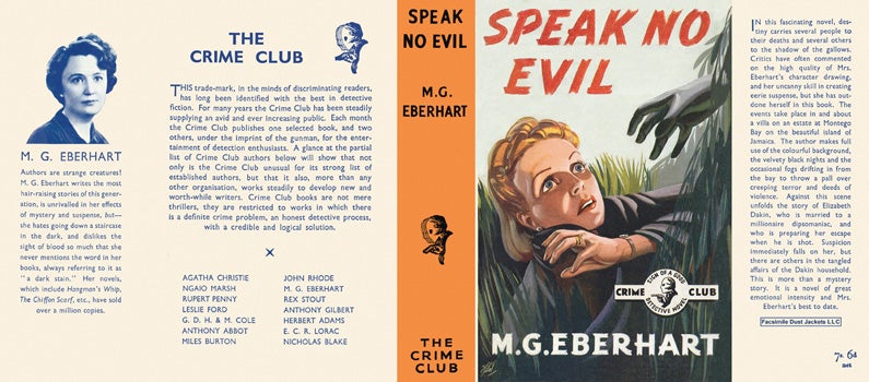 Item #44439 Speak No Evil. Mignon G. Eberhart