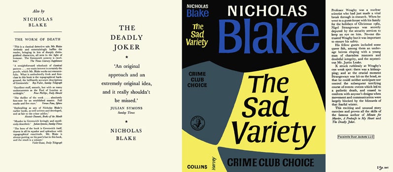 Item #44574 Sad Variety, The. Nicholas Blake