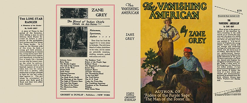 Item #44742 Vanishing American, The. Zane Grey
