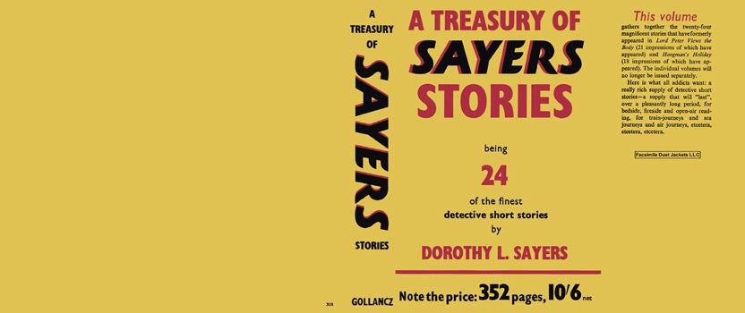 Item #44925 Treasury of Sayers Stories, A. Dorothy L. Sayers, Anthology.