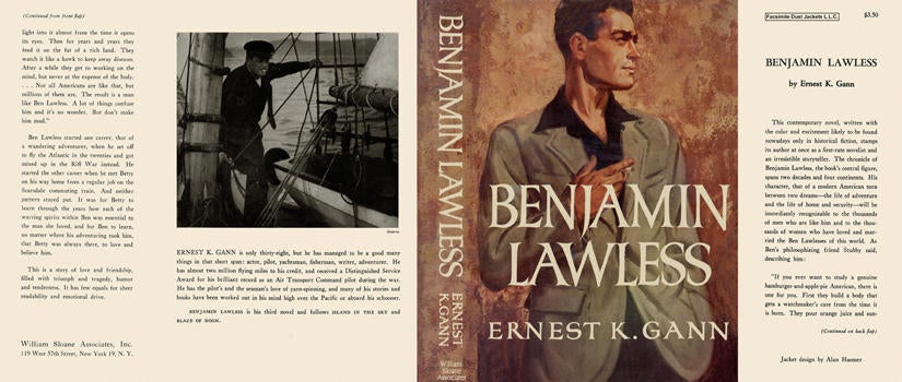 Item #4507 Benjamin Lawless. Ernest K. Gann