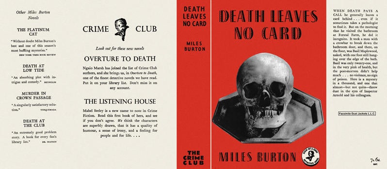 Item #453 Death Leaves No Card. Miles Burton