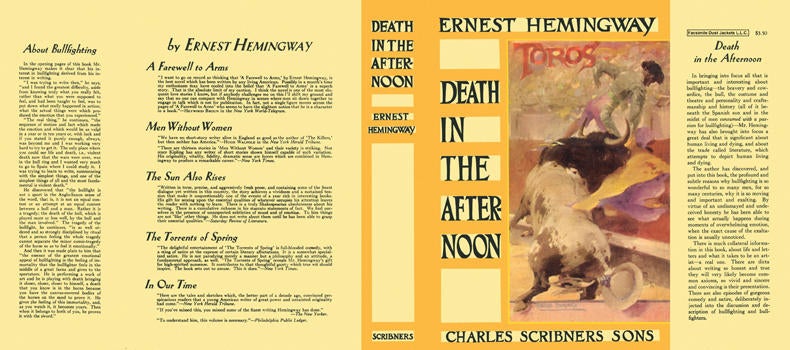 Item #4547 Death in the Afternoon. Ernest Hemingway