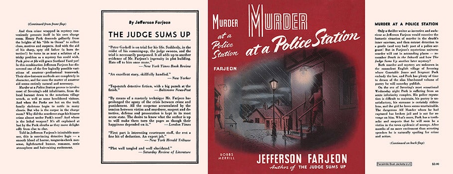 Item #45487 Murder at a Police Station. J. Jefferson Farjeon