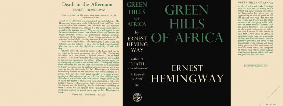 Item #4555 Green Hills of Africa, The. Ernest Hemingway