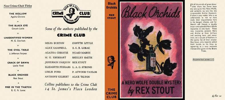 Item #45593 Black Orchids. Rex Stout