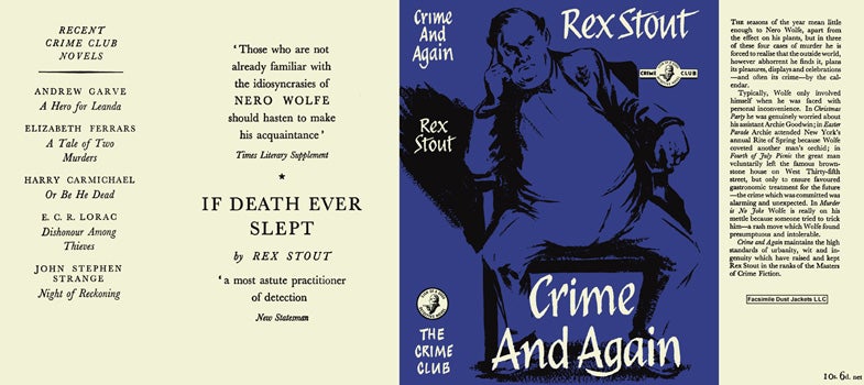 Item #45594 Crime and Again. Rex Stout