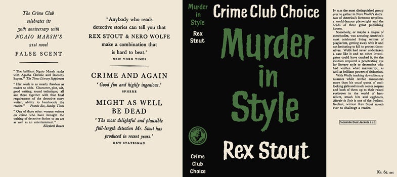 Item #45599 Murder in Style. Rex Stout