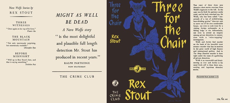 Item #45600 Three for the Chair. Rex Stout