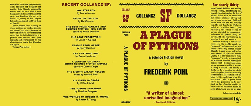 Item #45633 Plague of Pythons, A. Frederik Pohl