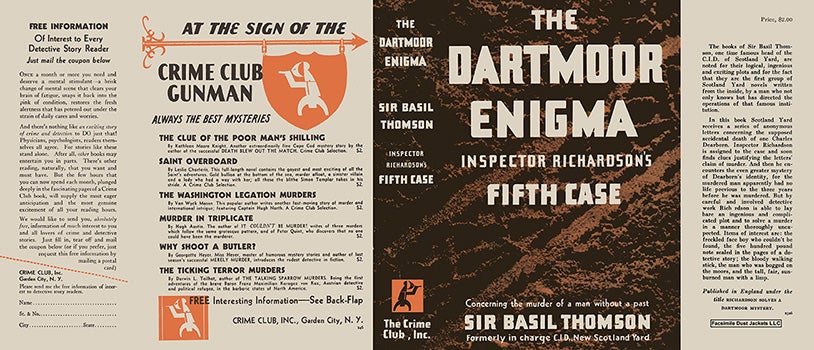 Item #45650 Dartmoor Enigma, Inspector Richardson's Fifth Case, The. Sir Basil Thomson.