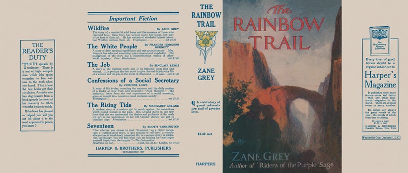Item #45815 Rainbow Trail, The. Zane Grey