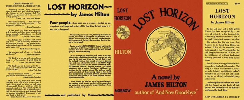Item #4582 Lost Horizon. James Hilton