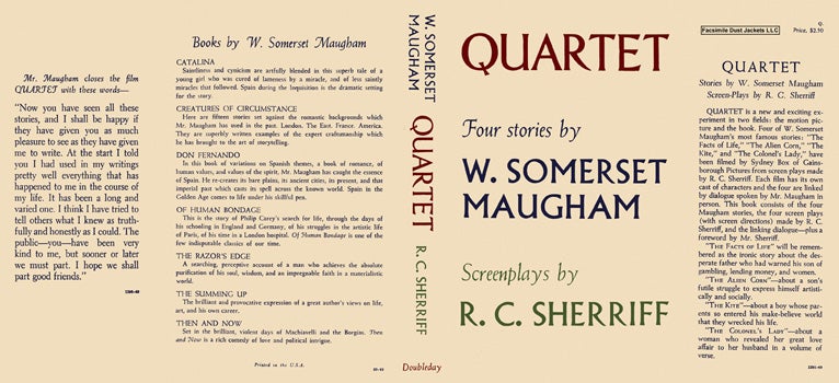 Item #45897 Quartet, Four Stories by W. Somerset Maugham and Screenplays by R. C. Sherriff. W....