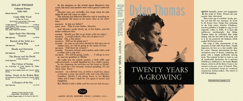 Item #45917 Twenty Years A-Growing. Dylan Thomas