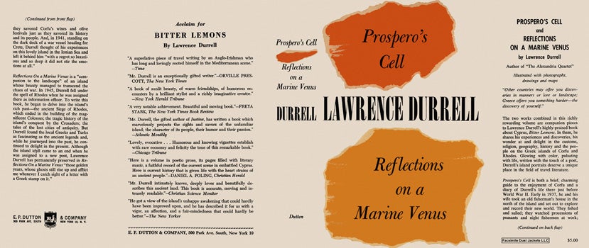 Item #45981 Prospero's Cell and Reflections on a Marine Venus. Lawrence Durrell