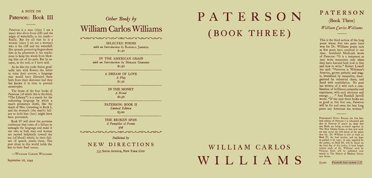 Item #46042 Paterson, Book 3. William Carlos Williams.