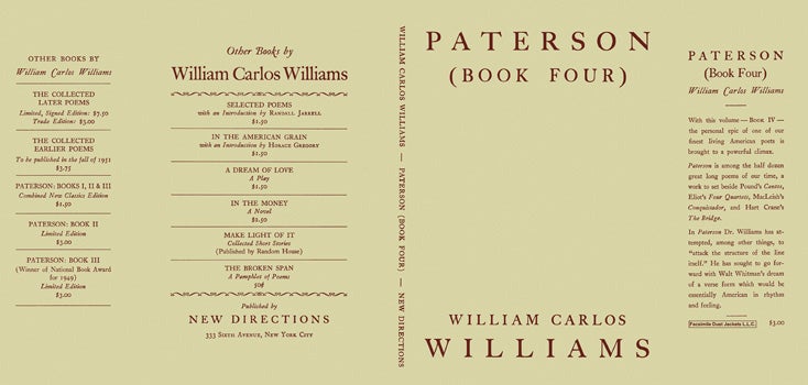 Item #46043 Paterson, Book 4. William Carlos Williams