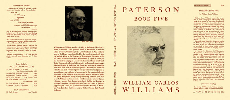Item #46044 Paterson, Book 5. William Carlos Williams.