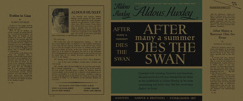 Item #4605 After Many a Summer Dies the Swan. Aldous Huxley.