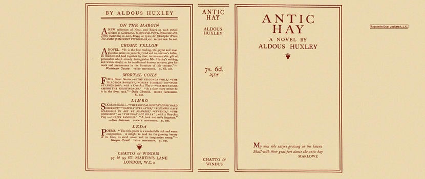 Item #4606 Antic Hay. Aldous Huxley