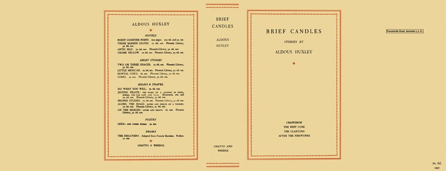 Item #4609 Brief Candles. Aldous Huxley.