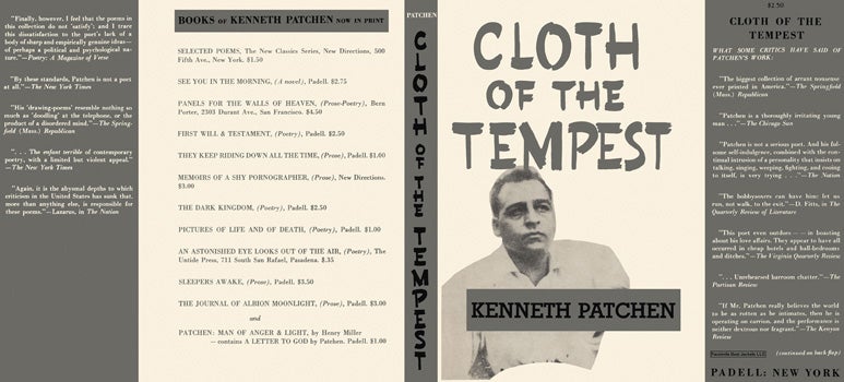 Item #46128 Cloth of the Tempest. Kenneth Patchen.