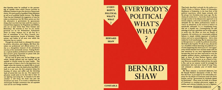 Item #46139 Everybody's Political What's What. George Bernard Shaw.