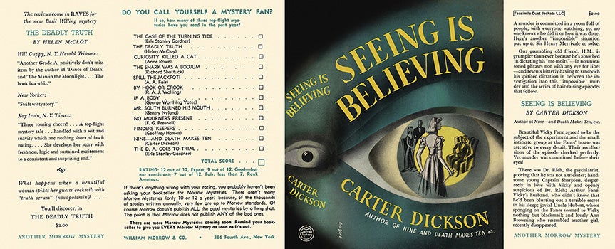 Item #46174 Seeing Is Believing. Carter Dickson