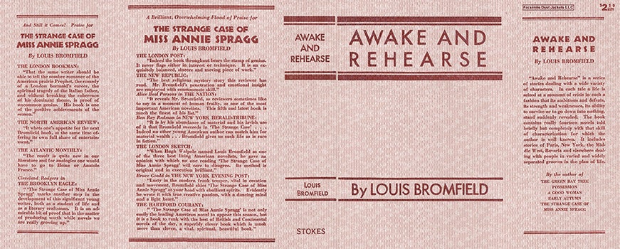 Item #46387 Awake and Rehearse. Louis Bromfield