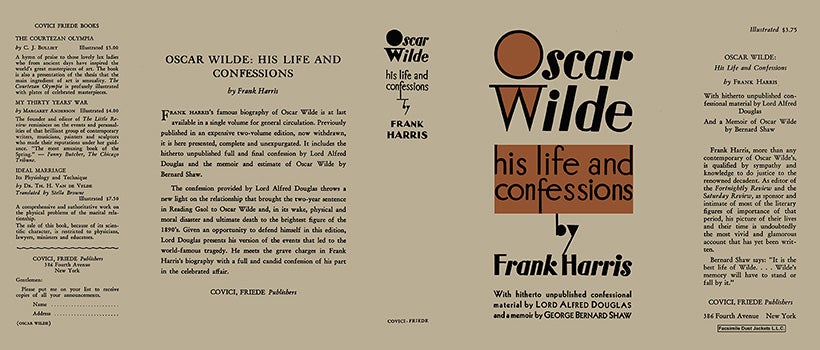 Item #46512 Oscar Wilde, His Life and Confessions. Frank Harris.