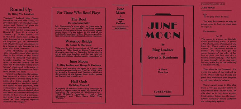Item #4653 June Moon. Ring W. Lardner, George Kaufman
