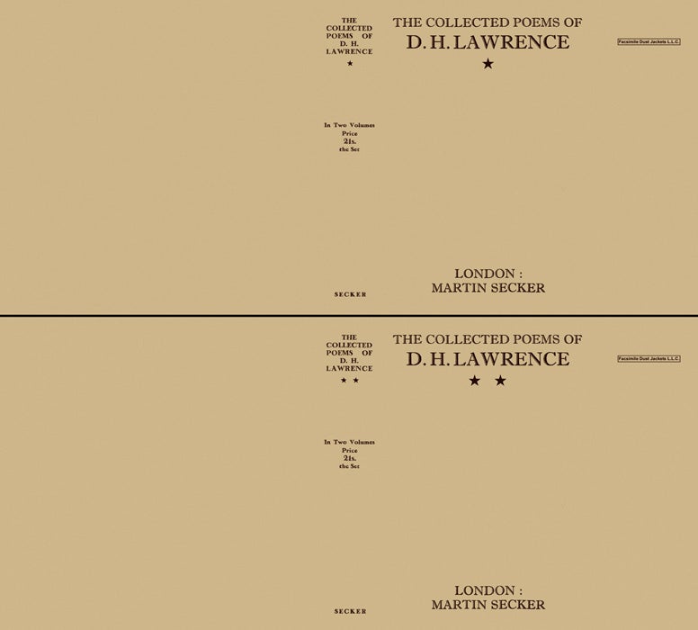 Item #4661 Collected Poems of D. H. Lawrence, The (volumes one and two). D. H. Lawrence
